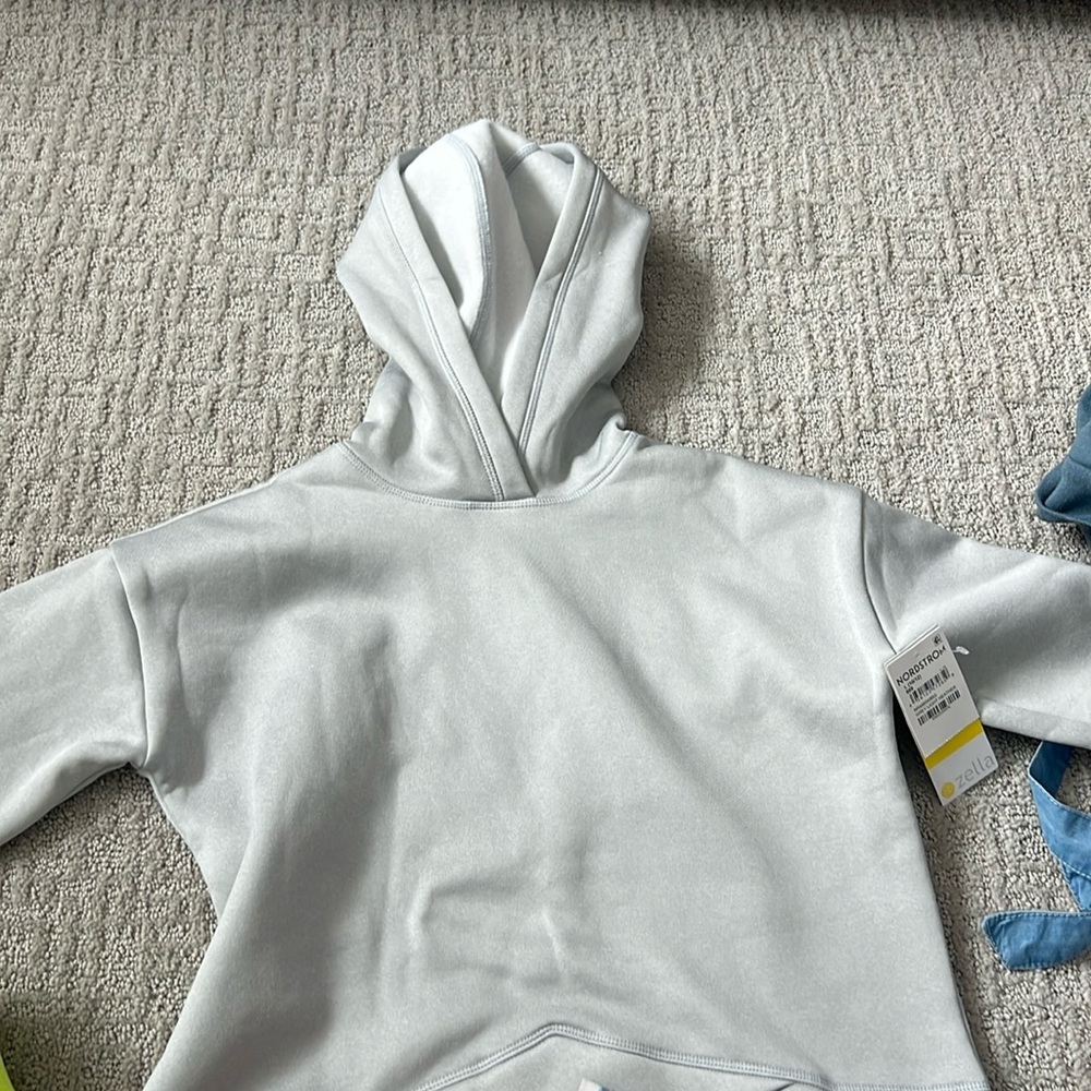 Zella grey light heather cross waisted hoodie